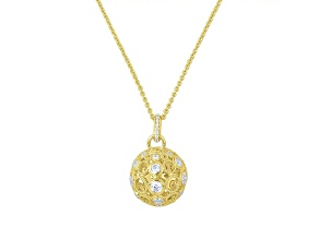 Judith Ripka 10.80ctw Bella Luce® Diamond Simulant 14K Yellow Gold Clad Sphere Necklace