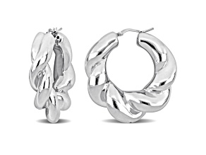 39MM Twisted Hoop Earrings in Sterling Silver