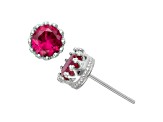 Red Lab Created Ruby Sterling Silver Stud Earrings 2.00ctw