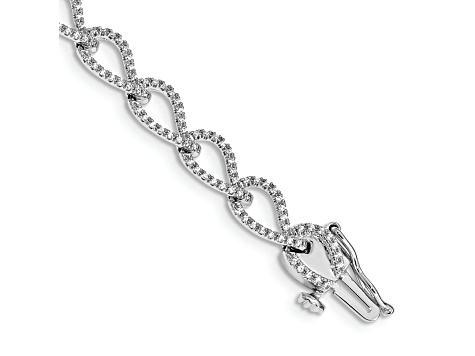 Rhodium Over 14k White Gold Diamond Bracelet