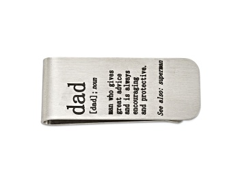 Picture of Stainless Steel Brushed Lasered DAD Money Clip