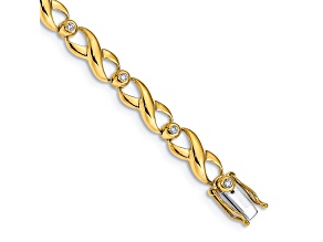 14k Yellow Gold and 14k White Gold Diamond Infinity Bracelet