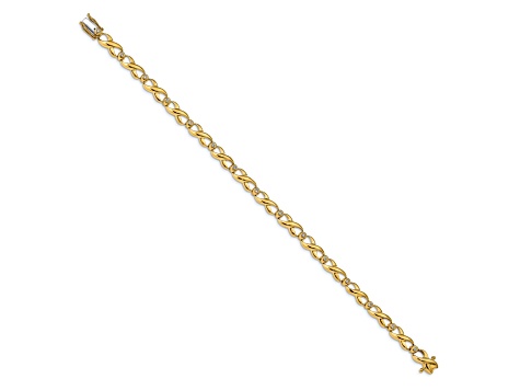 14k Yellow Gold and 14k White Gold Diamond Infinity Bracelet