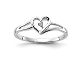 Rhodium Over 14K White First Promise Heart Diamond Promise/Engagement Ring 0.01ctw