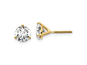 Picture of 14K Yellow Gold Lab Grown Diamond 1 1/2ct. VS/SI GH+, 3 Prong Screwback Earrings