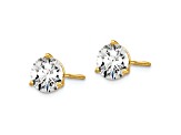 14K Yellow Gold Lab Grown Diamond 1 1/2ct. VS/SI GH+, 3 Prong Screwback Earrings