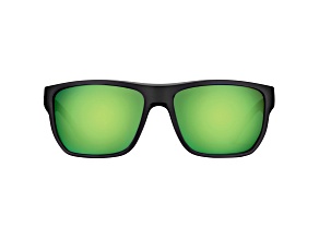 Flying Fisherman Waypoint Polarized Sunglasses Matte Black Frame/Amber Green Mirror Lens