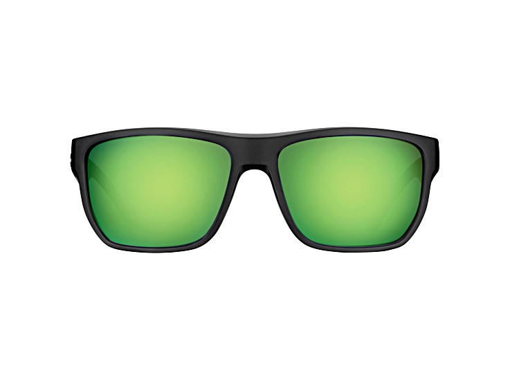 Flying Fisherman Waypoint Polarized Sunglasses Matte Black Frame/Amber Green Mirror Lens