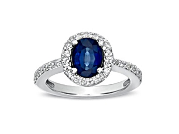 Picture of 1.90ctw Diamond and Sapphire Ring in 14k White Gold