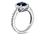 1.90ctw Diamond and Sapphire Ring in 14k White Gold