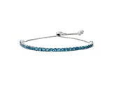 London Blue Topaz Sterling Silver Bolo Bracelet 3.41ctw
