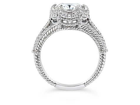 Judith Ripka 9.13ctw Oval and Round Bella Luce Diamond Simulant Rhodium Over Sterling Silver Ring