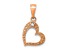 14k Rose Gold Diamond Open Heart Pendant