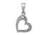 Rhodium Over 14k White Gold Diamond Heart Pendant