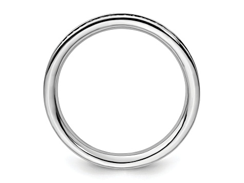 Sterling Silver Stackable Expressions and Diamonds Polished Ring 0.195ctw