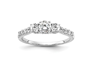 Picture of Rhodium Over 14K White Gold Lab-Grown Diamond SI1/SI2, G H I, 3-Stone Engagement Ring