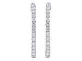 White Diamond H-I I1 14K White Gold Hoop Earrings 3.00ctw