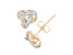 White Diamond Accent 10K Yellow Gold Love Knot Earrings