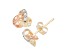 White Diamond Accent 10K Yellow Gold, Rose Gold, And White Gold Love Knot Earrings