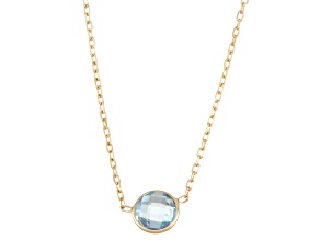 Blue Lab Created Spinel 10k Yellow Gold Station Necklace 0.95ctw