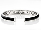 Judith Ripka 0.35ctw Bella Luce® and Black Enamel Rhodium Over Sterling Silver Luck Cuff Bracelet