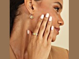 Yellow Lab Created Sapphire with White Topaz Accents Rhodium Over Sterling Silver Solitaire Ring