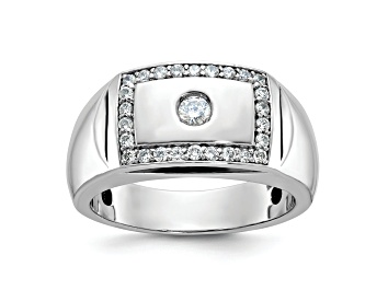 Picture of Rhodium Over 10K White Gold Men's Polished Diamond Ring 0.49ctw