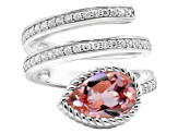 Judith Ripka 2.65ct Morganite Simulant and Bella Luce Rhodium Over Sterling Silver Ring