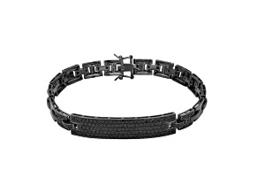 Black Spinel Gunmetal Over Sterling Silver Men's Bracelet 3.27ctw