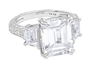 Judith Ripka 9.80ctw Bella Luce® Diamond Simulant Rhodium Over Sterling Silver Cocktail Ring