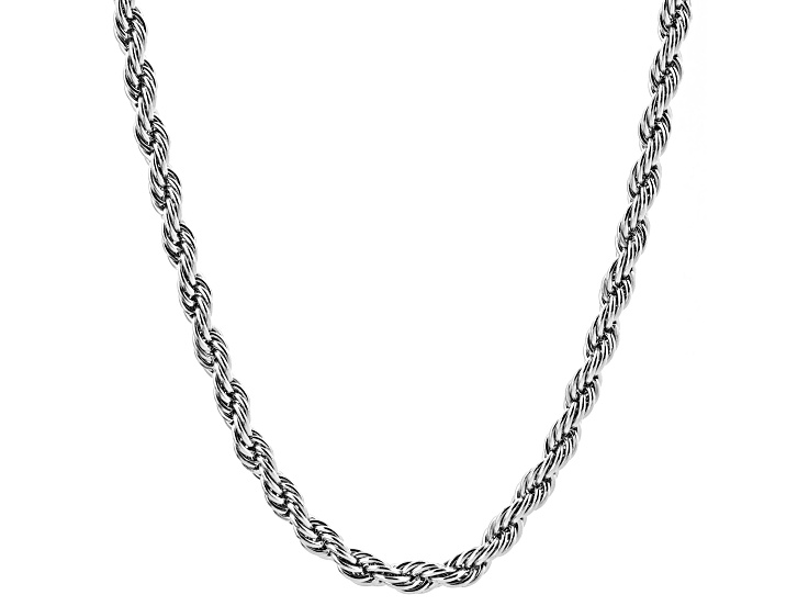 Invicta Jewelry Men's Rope Chain Stainless Steel Necklace (3mm