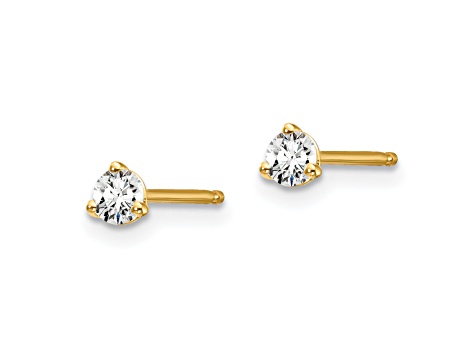 14K Yellow Gold Lab Grown Diamond 1/10ctw VS/SI GH 3 Prong Earrings