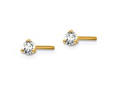 14K Yellow Gold Lab Grown Diamond 1/10ctw VS/SI GH 3 Prong Earrings