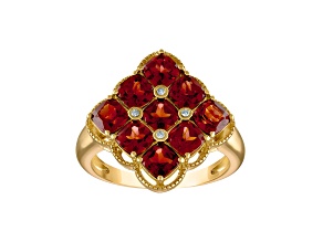 Red Garnet 14k Yellow Gold Over Sterling Silver Ring 3.44ctw