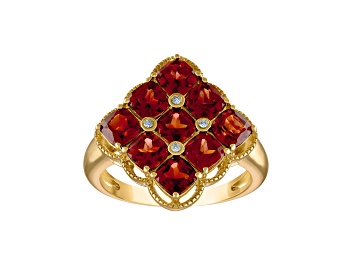 Picture of Red Garnet 14k Yellow Gold Over Sterling Silver Ring 3.44ctw