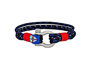 Multi-color Paracord and Stainless Steel with Multi-Strand 8.5-inch Bracelet