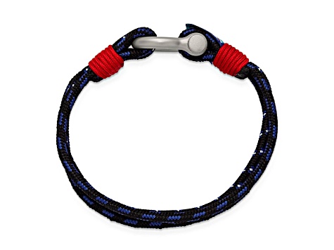 Multi-color Paracord and Stainless Steel with Multi-Strand 8.5-inch Bracelet