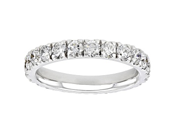 Picture of White Lab-Grown Diamond 14k White Gold Eternity Band Ring 2.00ctw