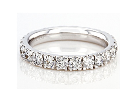 White Lab-Grown Diamond 14k White Gold Eternity Band Ring 2.00ctw