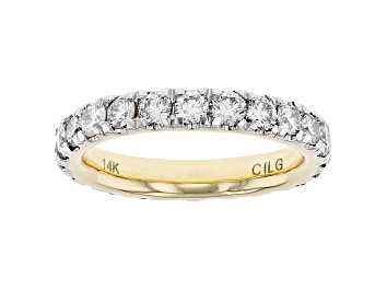 Picture of White Lab-Grown Diamond 14k Yellow Gold Eternity Band Ring 2.00ctw