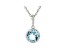 Judith Ripka 2.4 ct Round Blue Topaz Rhodium over Sterling Silver Pendant Necklace