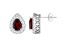 8x5mm Pear Shape Garnet And White Topaz Accent Rhodium Over Sterling Silver Halo Stud Earrings