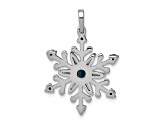 14K White Gold 1/4ct. Blue and White Diamond Snowflake Pendant