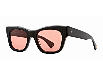 Picture of Garrett Leight Woz Black Cat Eye Frame / Sweetwater Lenses Sunglasses