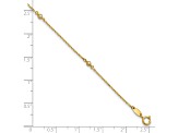 14K Yellow Gold Polished CZ Station 9-inch Plus 1-inch Extension Anklet
