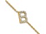 14k Yellow Gold Diamond Sideways Letter B Bracelet