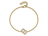 14k Yellow Gold Diamond Sideways Letter B Bracelet