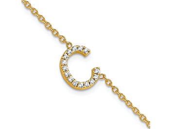 Picture of 14k Yellow Gold Diamond Sideways Letter C Bracelet
