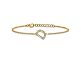 14k Yellow Gold Diamond Sideways Letter D Bracelet