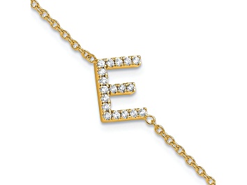 Picture of 14k Yellow Gold Diamond Sideways Letter E Bracelet